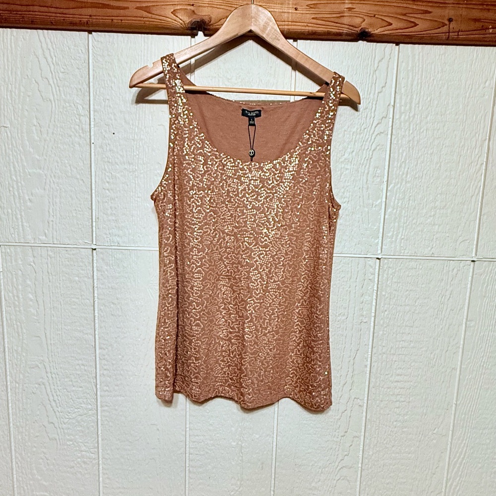 Talbots Sequin Mocha Tank Top